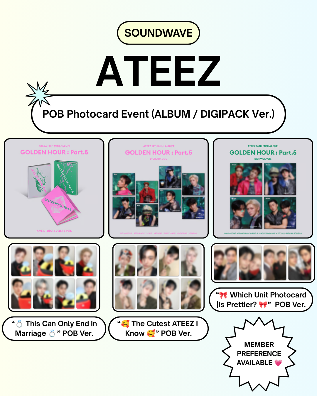 06/25 SOUNDWAVE PHOTOCARD EVENT] ATEEZ - 14TH MINI ALBUM [GOLDEN