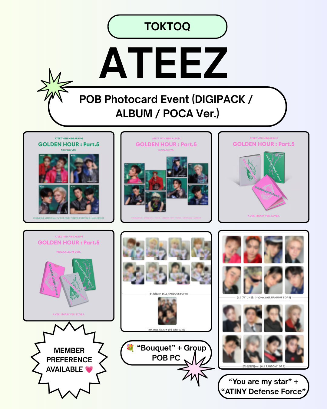 06/25 TOKTOQ PHOTOCARD EVENT] ATEEZ - 14TH MINI ALBUM [GOLDEN HOUR