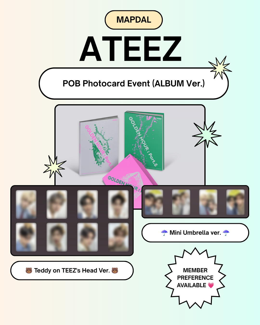 07/29 MAPDAL LUCKY DRAW EVENT] ATEEZ - 14TH MINI ALBUM [GOLDEN