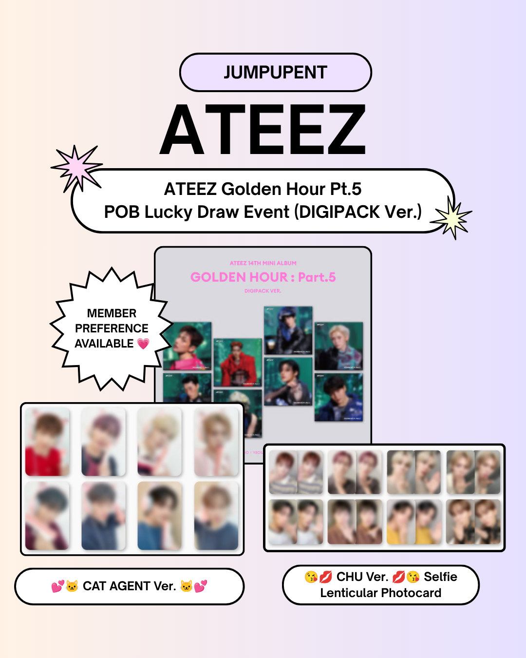07/26 JUMPUP LUCKY DRAW EVENT] ATEEZ - 14TH MINI ALBUM [GOLDEN