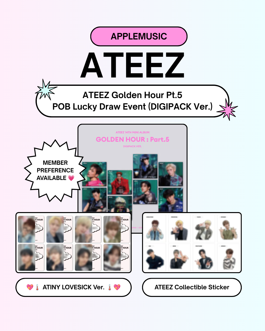 07/02 APPLEMUSIC POB EVENT] ATEEZ - 14TH MINI ALBUM [GOLDEN HOUR