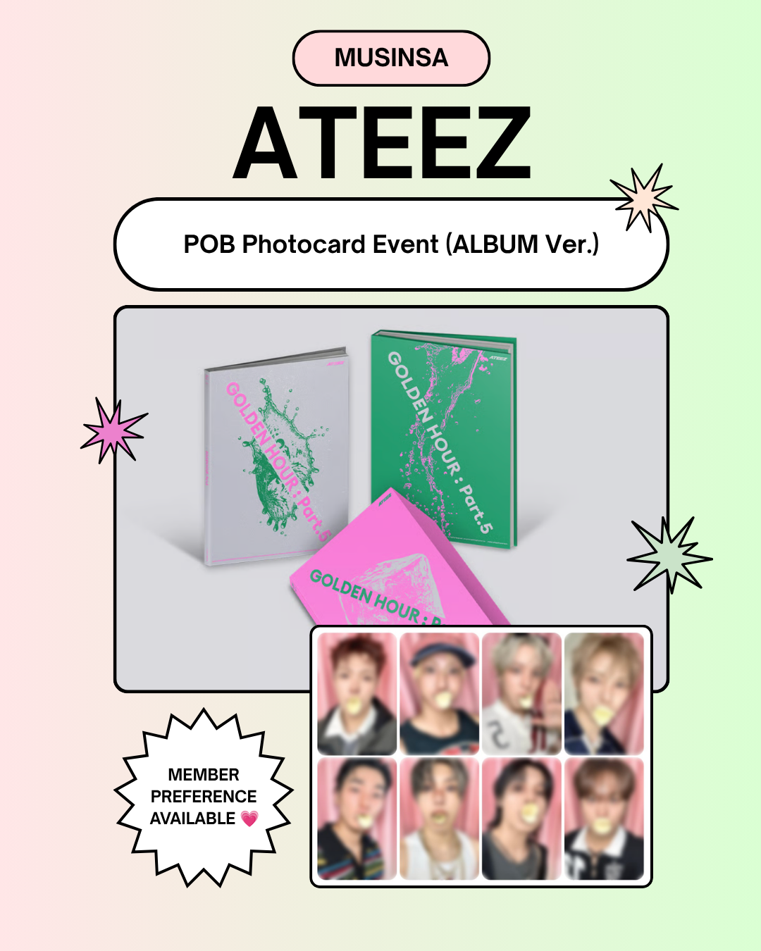 ATEEZ サン MUSINSA Part.5 07/09 MUSINSA POB EVENT] ATEEZ - 14TH MINI ALBUM [GOLDEN HOUR