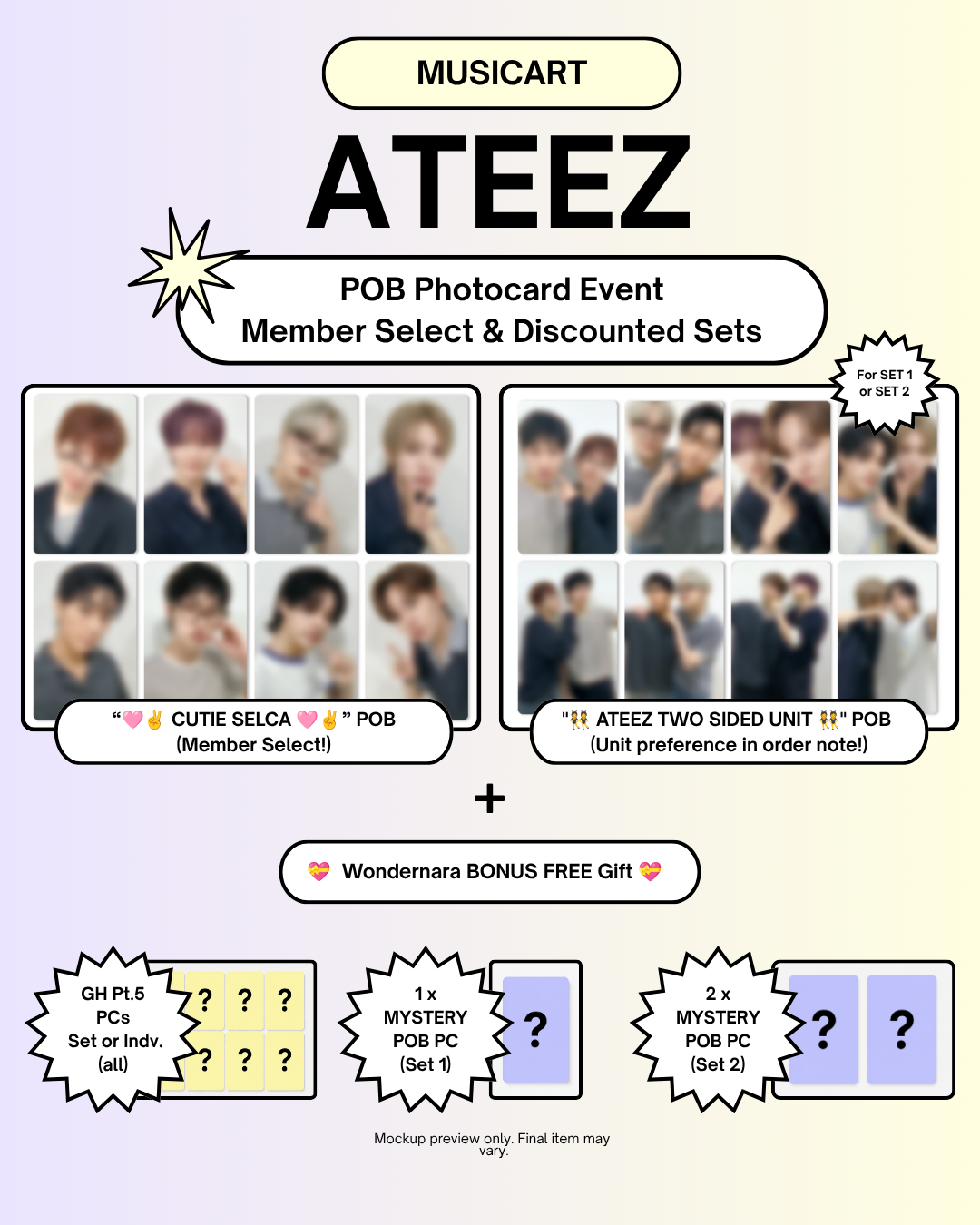07/23 MUSICART MEMBER CLAIM POB + BONUS EVENT] ATEEZ – 14TH MINI