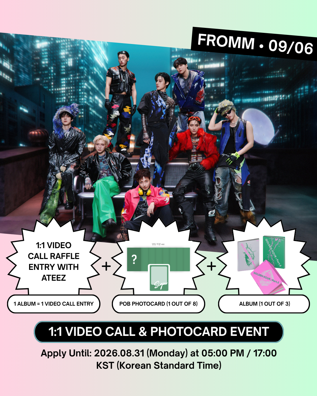 匿名配送⭐︎ ATEEZ fromm 特典 ユニット デジパ 09/06 FROMM FLOWER CAFE 1:1 VIDEO CALL EVENT] ATEEZ - 14TH MINI