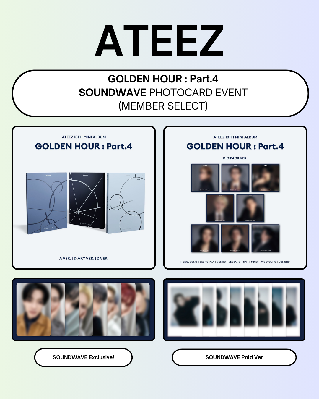 02/12 SOUNDWAVE LUCKY DRAW EVENT] ATEEZ - 13TH MINI ALBUM [GOLDEN
