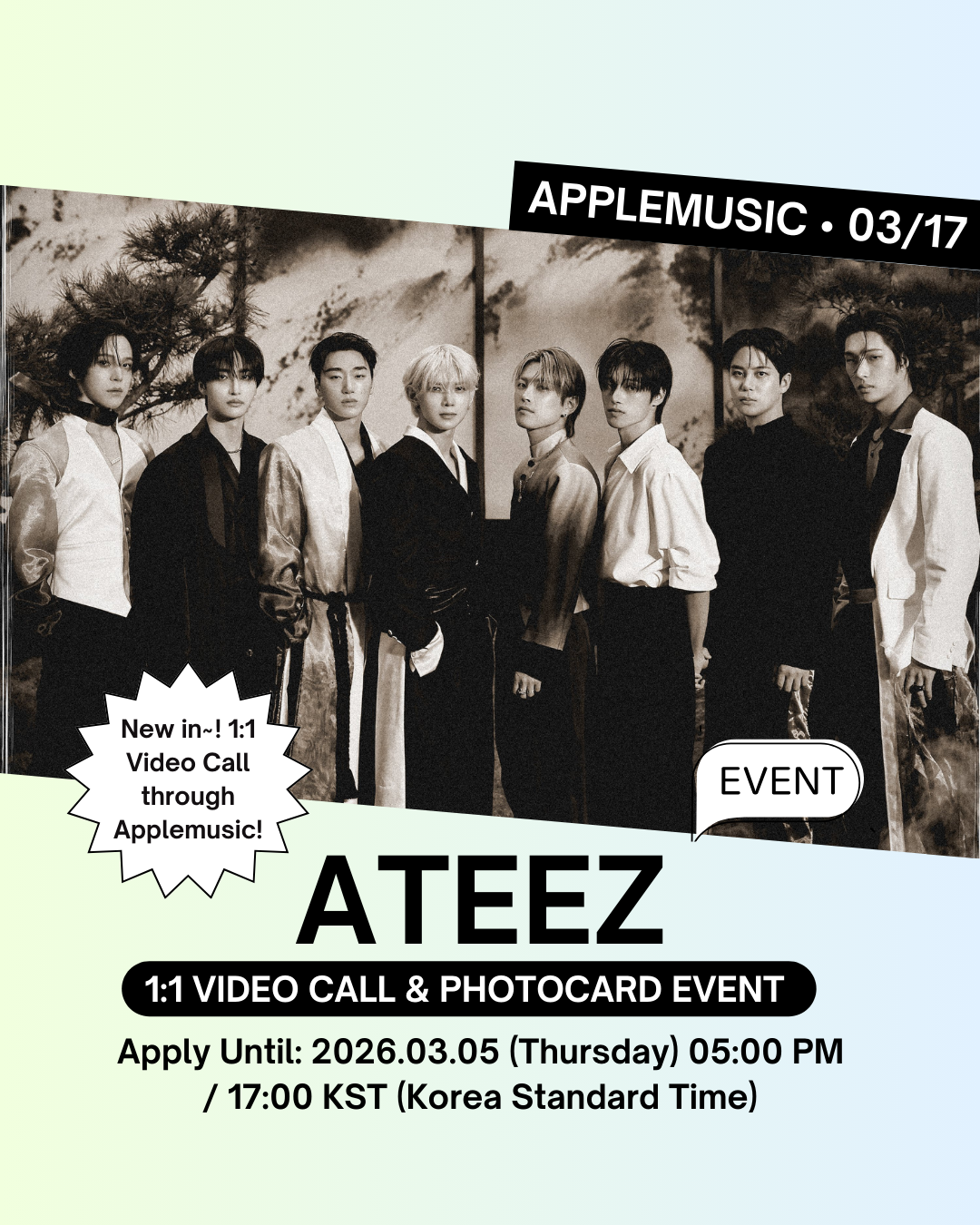 03/17 1:1 APPLEMUSIC VIDEO CALL EVENT] ATEEZ – 13TH MINI ALBUM