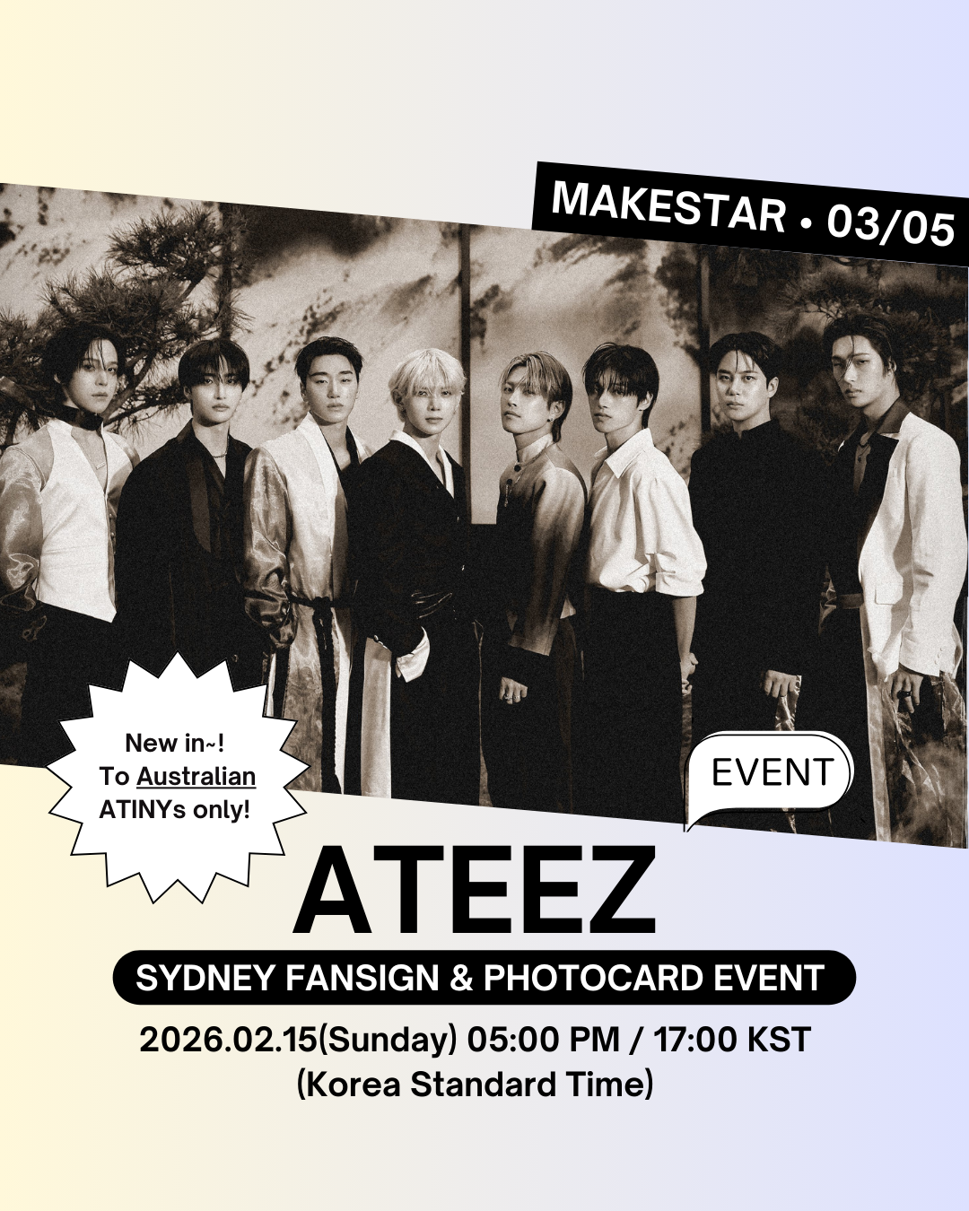 ATEEZ MAKESTAR UNIT 2.0 Sydney シドニー OT8⑦ 03/05 MAKESTAR ATEEZ MAKESTAR UNIT 2.0 Sydney シドニー OT8⑦ 03/05 MAKESTAR