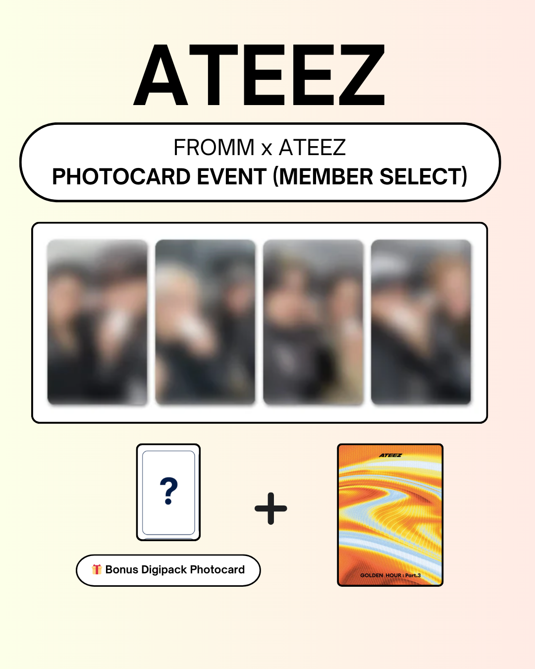 ATEEZ GH4 fromm 2.0 ユニット トレカ Unit POB PC ATEEZ] GOLDEN HOUR