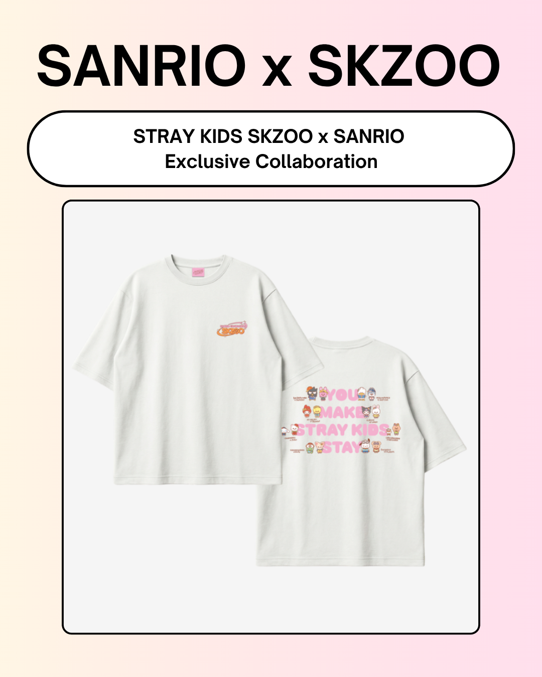 06/24 SKZOO x SANRIO CHARACTERS] Stray Kids - T-SHIRT (PRE-ORDER