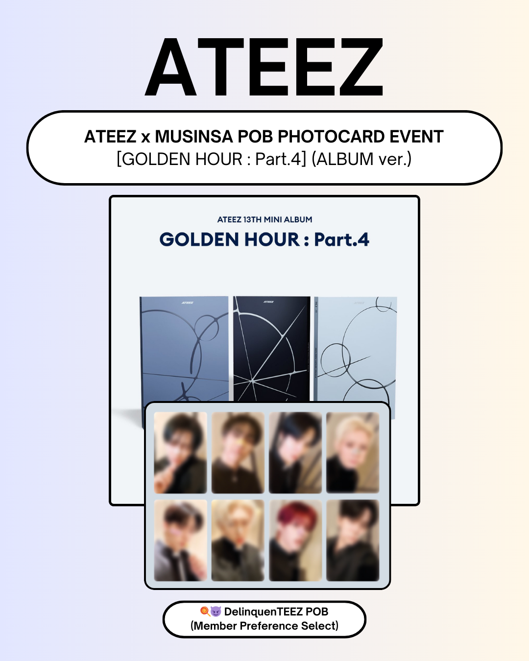 02/25 MUSINSA LUCKY DRAW EVENT] ATEEZ - 13TH MINI ALBUM [GOLDEN