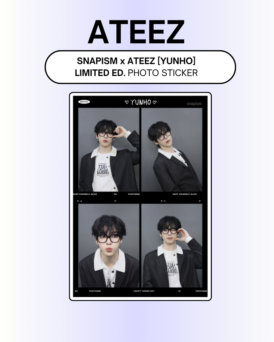 ATEEZ YUNHO SUPER STARアクリルフォトカード 04/24 SNAPISM X ATEEZ YUNHO Limited Edition Sticker] PHOTO STICKER