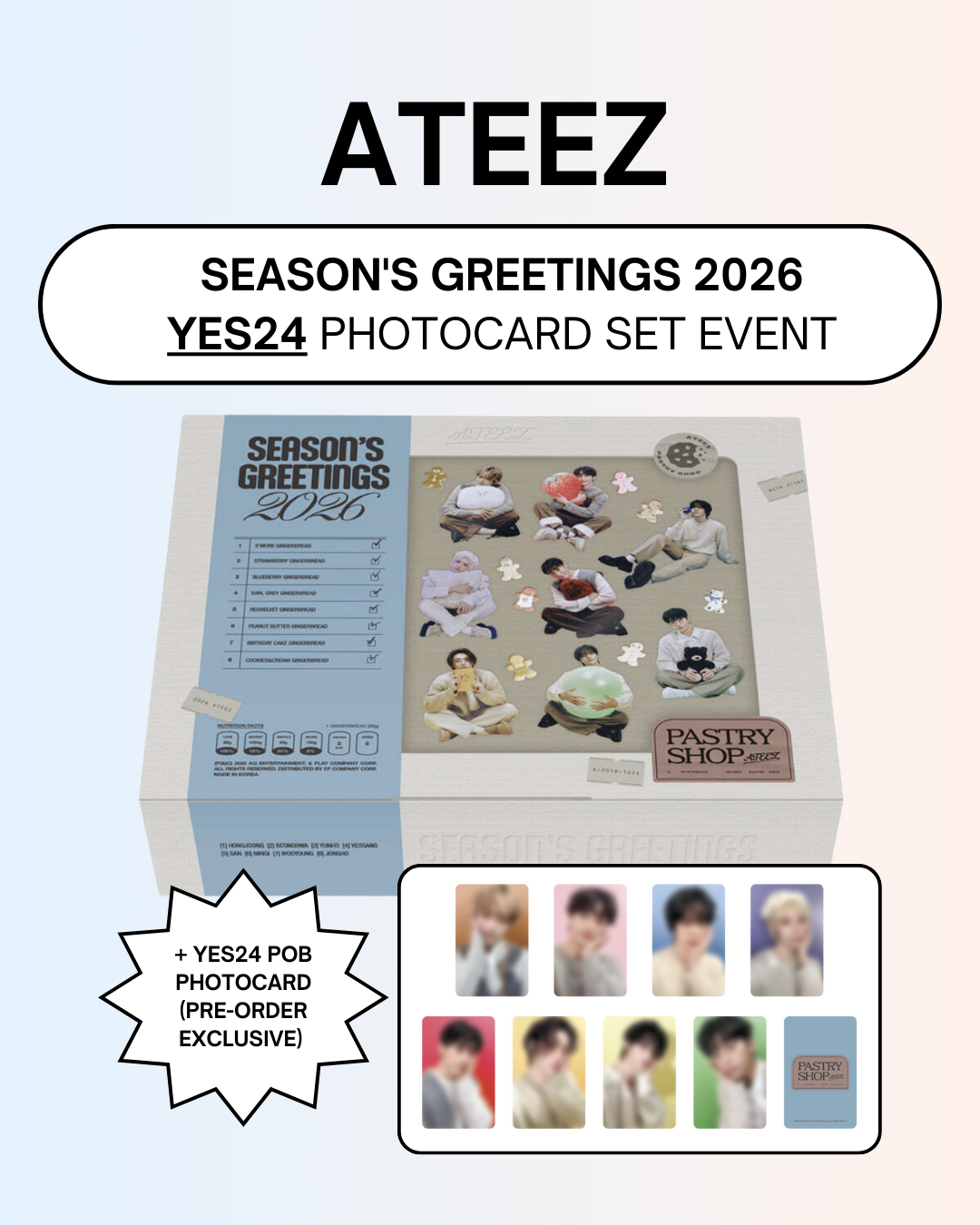 YES24] ATEEZ - 2026 SEASON'S GREETINGS [PASTRY SHOP] + YES24 POB