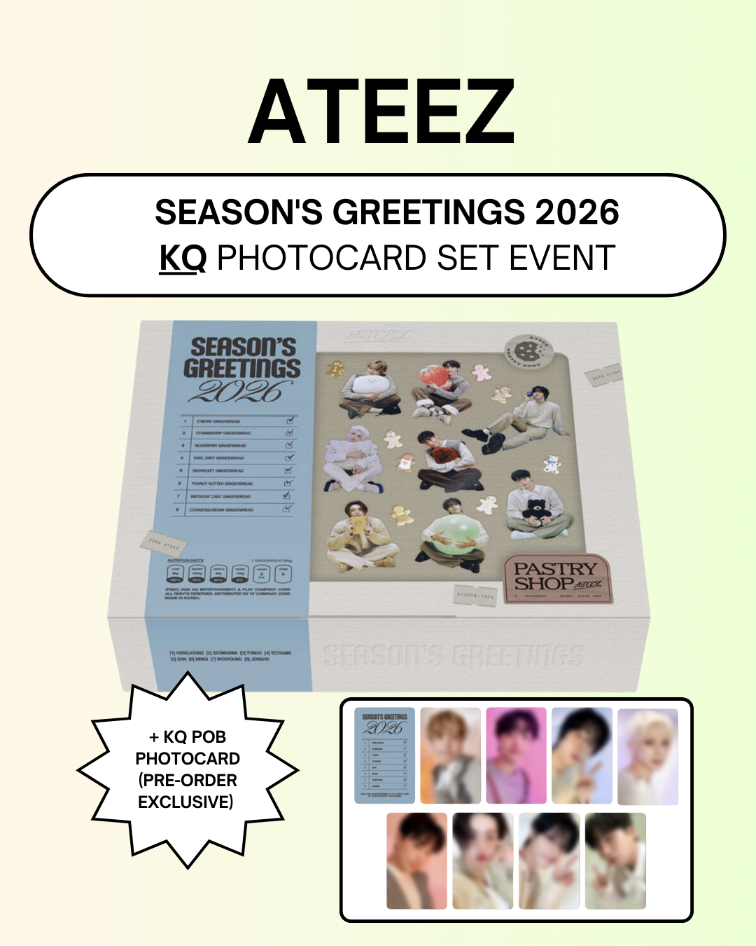 KQ] ATEEZ - 2026 SEASON'S GREETINGS [PASTRY SHOP] + KQ POB (PRE