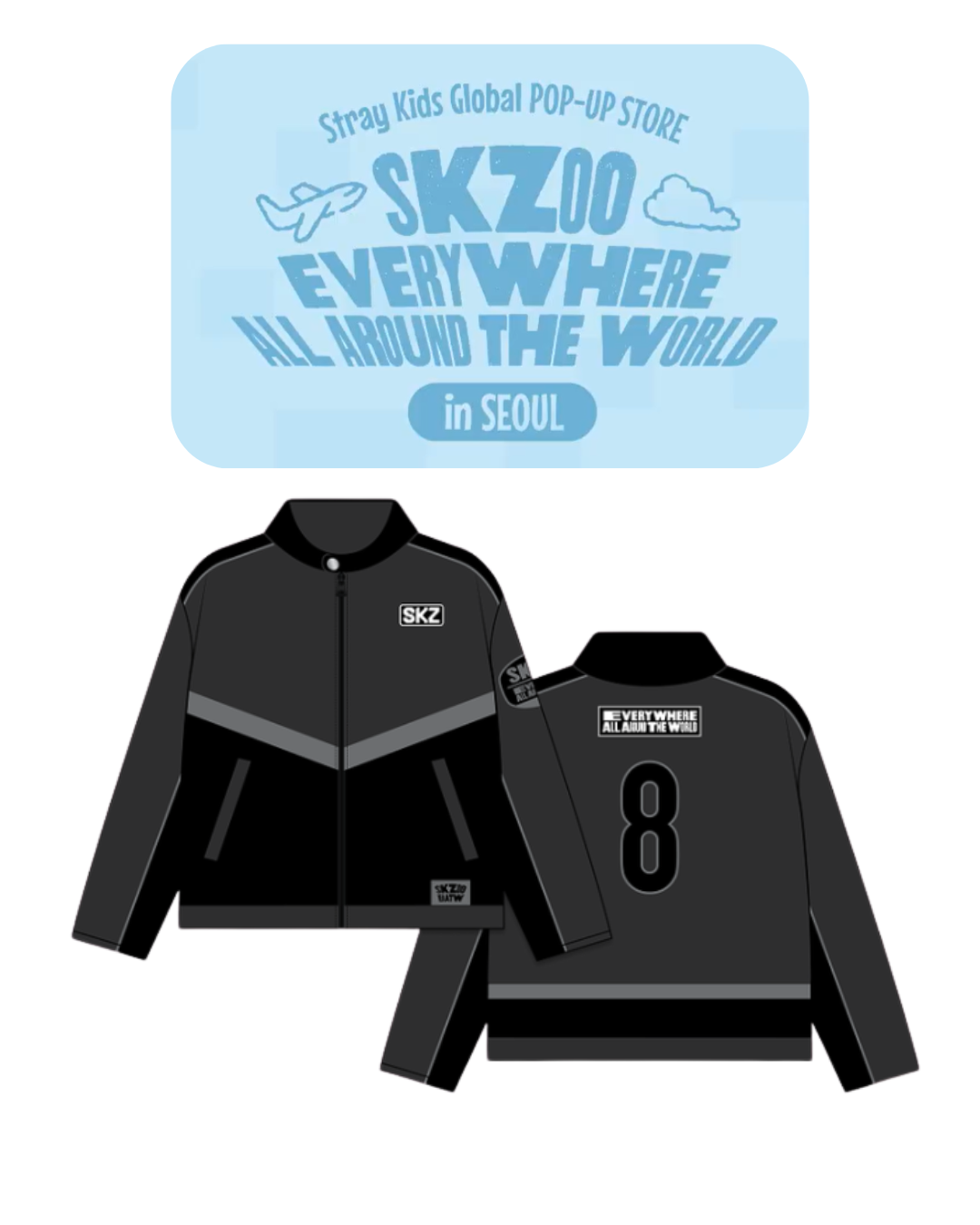SKZOO Everywhere All Around The World] RACING JACKET SEOUL Ver