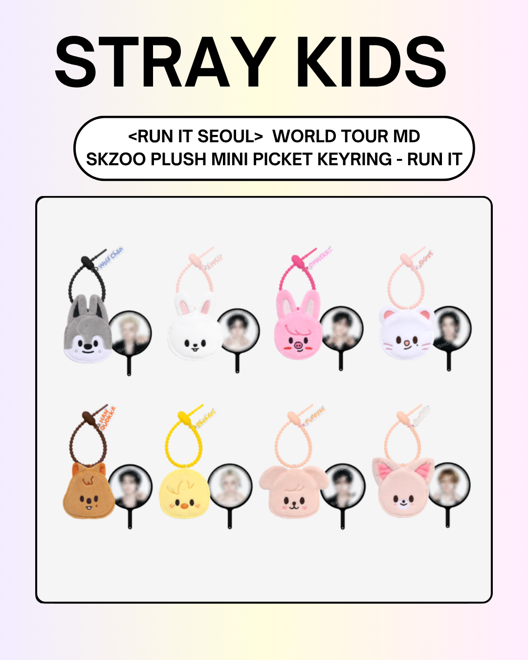 アイドル SKZOO PLUSH MINI PICKET KEYRING 08/05 FANSSHOP × STRAY KIDS] SKZOO PLUSH MINI PICKET KEYRING (PRE