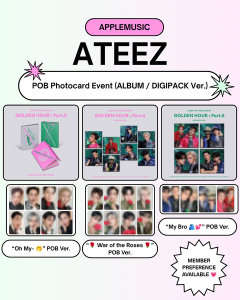 [06/25 APPLEMUSIC PHOTOCARD EVENT] ATEEZ - 14TH MINI ALBUM [GOLDEN HOUR : Part.5] (ALBUM / DIGIPACK VER.)(PREORDER)