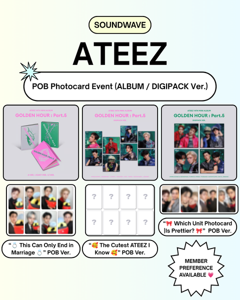 [06/25 SOUNDWAVE PHOTOCARD EVENT] ATEEZ - 14TH MINI ALBUM [GOLDEN HOUR : Part.5] (ALBUM / DIGIPACK VER.)(PREORDER)