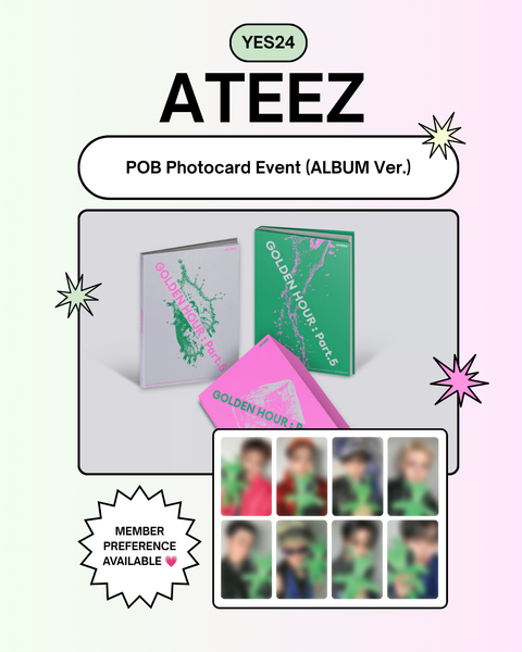 [06/25 YES24 PHOTOCARD EVENT] ATEEZ - 14TH MINI ALBUM [GOLDEN HOUR : Part.5] (ALBUM VER.)(PREORDER)