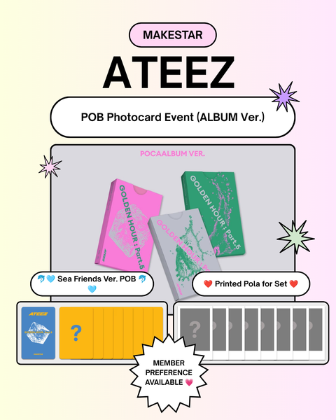 [06/25 MAKESTAR PHOTOCARD EVENT] ATEEZ - 14TH MINI ALBUM [GOLDEN HOUR : Part.5] (POCA VER.)(PREORDER)