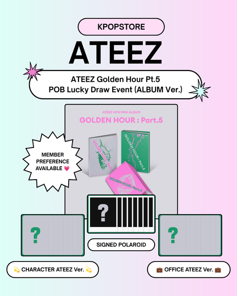 [08/12 KPOPSTORE LUCKY DRAW EVENT] ATEEZ - 14TH MINI ALBUM [GOLDEN HOUR : Part.5] (ALBUM VER.) (PREORDER)