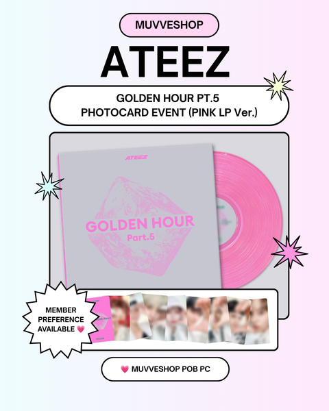 [6/30 MUVVE PHOTOCARD EVENT] ATEEZ - 14TH MINI ALBUM [GOLDEN HOUR : PART.5] PINK LP VER.