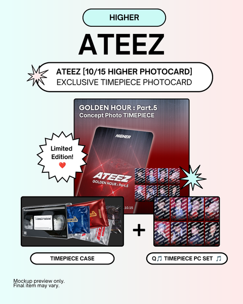 [10/15 HIGHER PHOTOCARD] ATEEZ - 14TH MINI ALBUM [GOLDEN HOUR : Part.5] 'BAD' EXCLUSIVE STAGE SPECIAL (TIMEPIECE) (PREORDER)