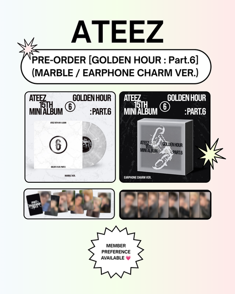 [11/12 KQ PRE-ORDER EVENT] ATEEZ 15TH MINI ALBUM [GOLDEN HOUR : Part.6] (MARBLE / EARPHONE CHARM VER.) (PRE-ORDER)