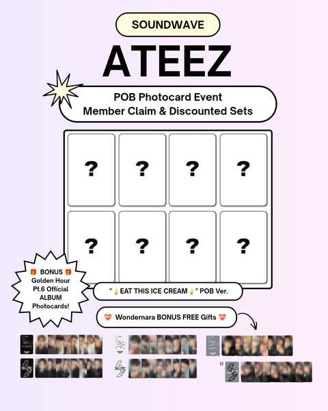 [11/22 SOUNDWAVE MEMBER CLAIM POB + BONUS EVENT] ATEEZ – 15TH MINI ALBUM [GOLDEN HOUR : Part.6] (PRE-ORDER)