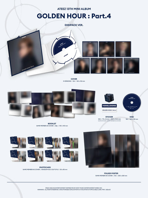 [02/13 SOUNDWAVE 1:1 VIDEO CALL EVENT] ATEEZ – 13TH MINI ALBUM [GOLDEN HOUR : Part.4] (DIGIPACK VER.)(PRE-ORDER)
