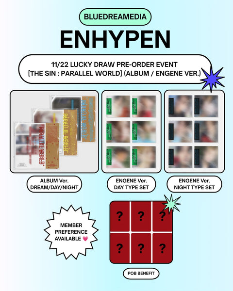 [11/22 BLUEDREAMEDIA LUCKY DRAW EVENT] ENHYPEN - [THE SIN : PARALLEL WORLD] (ALBUM / ENGENE VER.) (PRE-ORDER)