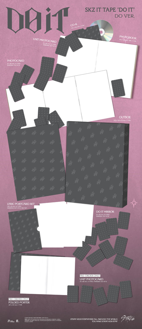 [11/21 PHOTOCARD EVENT BY MAKESTAR] STRAY KIDS – SKZ IT TAPE [DO IT] (DO / IT / PLATFORM PLVE / ACCORDION Ver.) (PRE-ORDER)