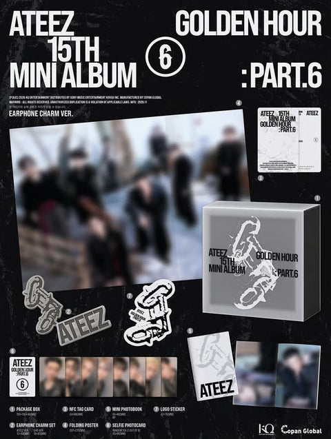 [11/12 KQ PRE-ORDER EVENT] ATEEZ 15TH MINI ALBUM [GOLDEN HOUR : Part.6] (MARBLE / EARPHONE CHARM VER.) (PRE-ORDER)