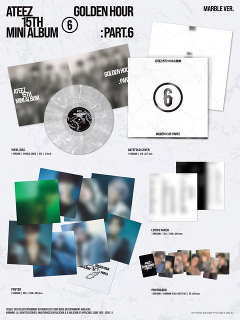 [11/12 KQ PRE-ORDER EVENT] ATEEZ 15TH MINI ALBUM [GOLDEN HOUR : Part.6] (MARBLE / EARPHONE CHARM VER.) (PRE-ORDER)