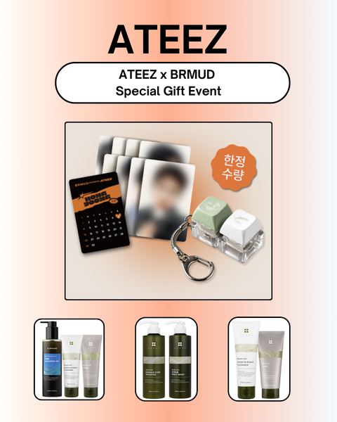 [ATEEZ x BRMUD COLLABORATION] BRMUD Skincare Combo + ATEEZ Birthday Calendar Photo Card + ATEEZ Hand-Drawn Keycap Keyring (PRE-ORDER)