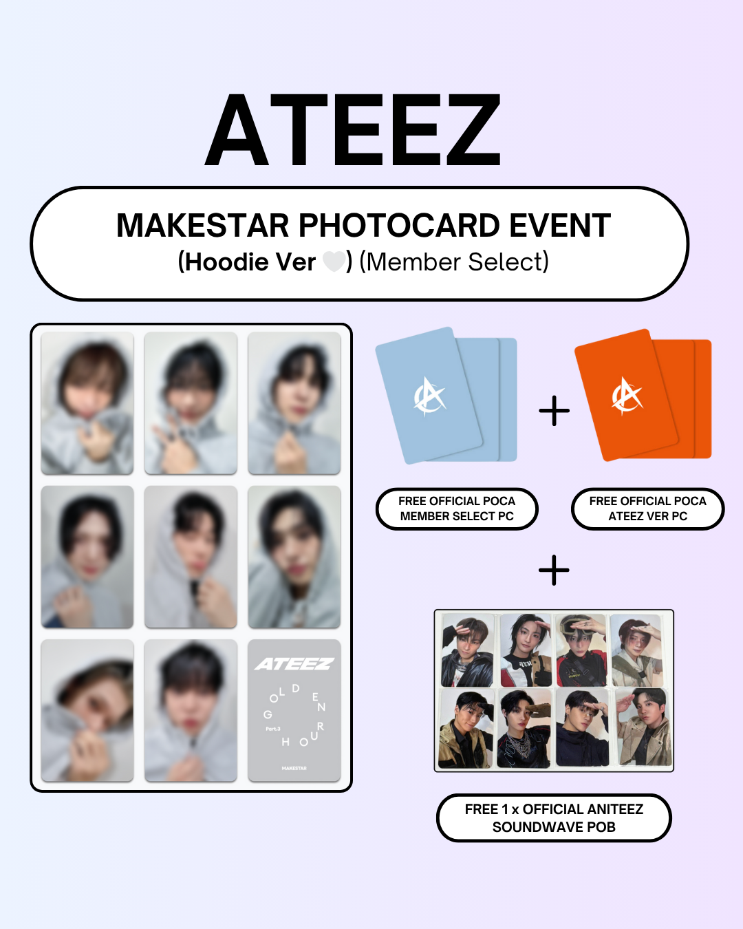 06/23 MAKESTAR - PART 2 PHOTOCARD EVENT] ATEEZ – GOLDEN HOUR: Part