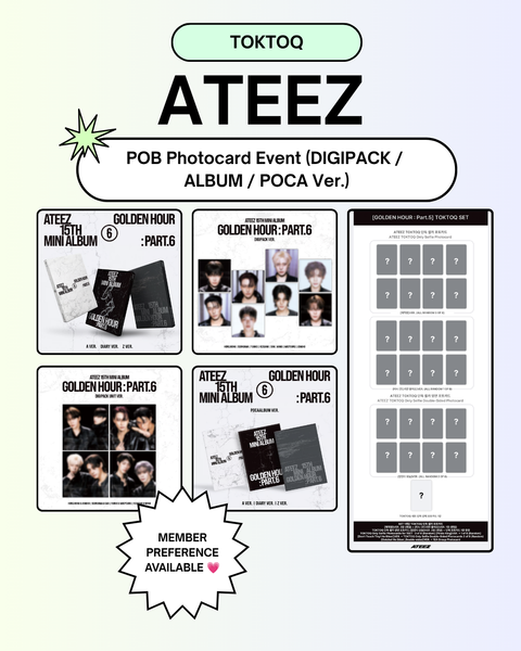 [11/12 TOKTOQ LUCKY DRAW EVENT] ATEEZ - [GOLDEN HOUR : Part.6] EXCLUSIVE ALBUM SETS (PRE-ORDER)
