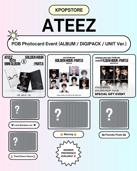 [11/12 KPOPSTORE LUCKY DRAW EVENT] ATEEZ - [GOLDEN HOUR : Part.6] ALBUM / DIGIPACK / UNIT (PRE-ORDER)