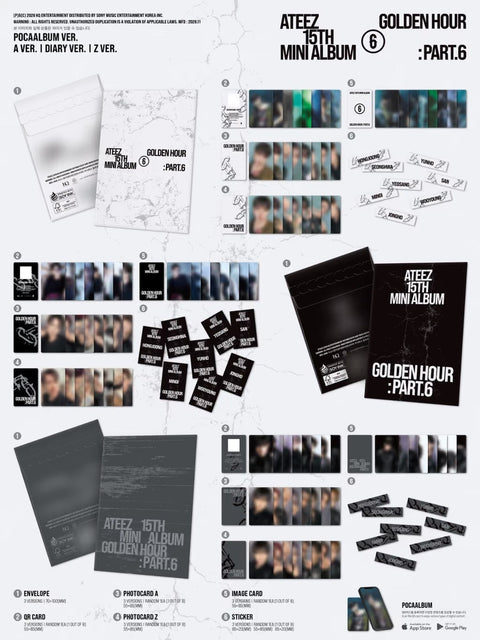 ATEEZ GOLDEN HOUR Part.6 POCAALBUM A DIARY Z album reference and contents
