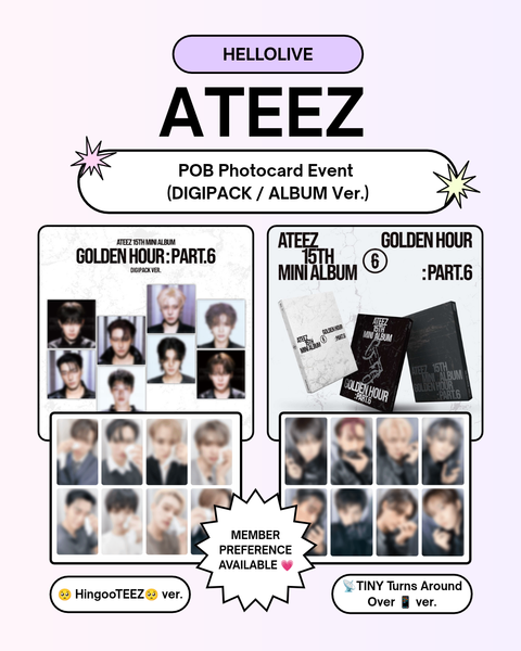 [11/12 HELLOLIVE LUCKY DRAW EVENT] ATEEZ - [GOLDEN HOUR : Part.6] ALBUM / DIGIPACK (PRE-ORDER)