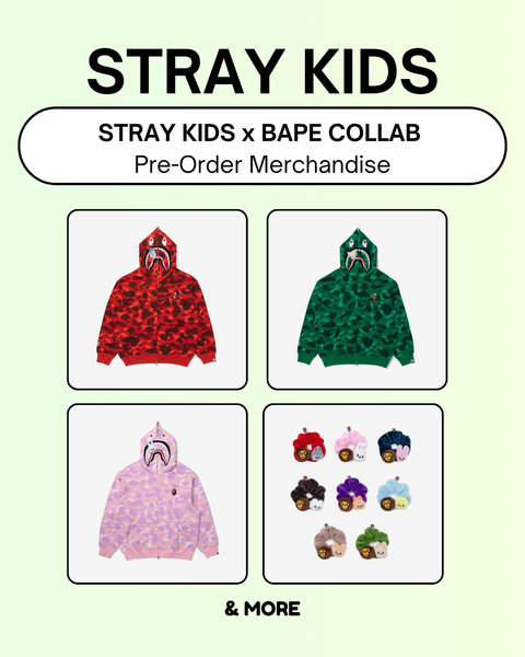 BAPE x STRAY KIDS - FULL COLLECTION COLLABORATION MD (PRE-ORDER BAPE x STRAY KIDS - FULL COLLECTION COLLABORATION MD (PRE-ORDER