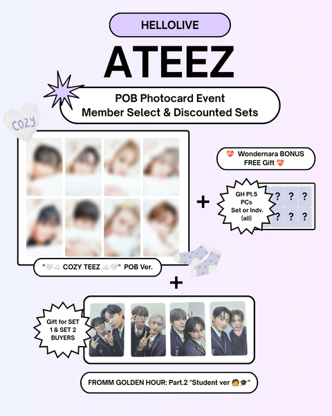 [10/02 HELLOLIVE MEMBER CLAIM POB + BONUS EVENT] ATEEZ – 14TH MINI ALBUM [GOLDEN HOUR : Part.5] (PRE-ORDER)