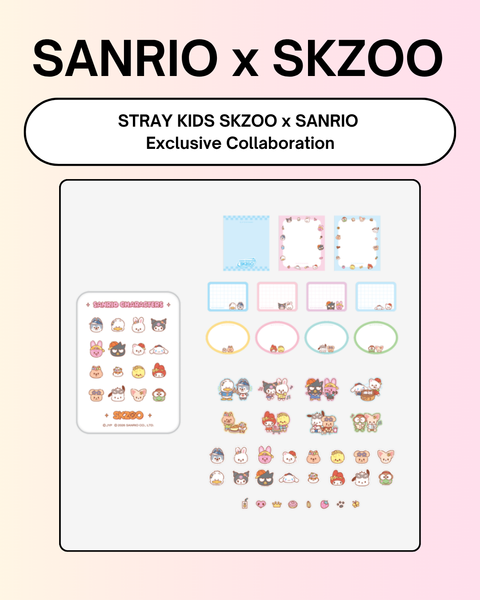 [06/24 SKZOO x SANRIO CHARACTERS] Stray Kids - TIN CASE STICKY NOTE SET (PRE-ORDER)