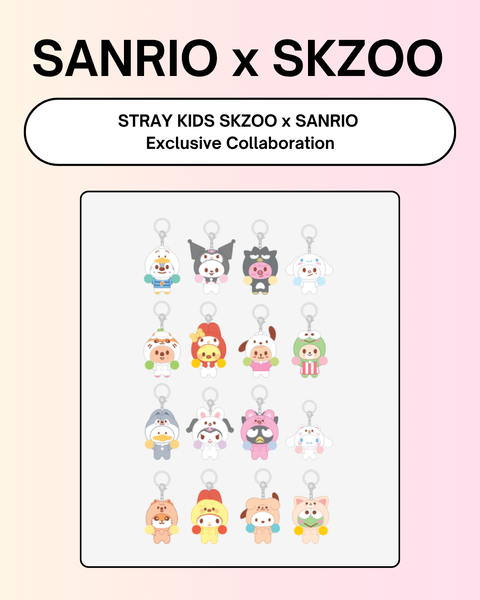 [06/24 SKZOO x SANRIO CHARACTERS] Stray Kids - SECRET FLOCKED FIGURE KEYRING (CHEER UP Ver.) (PRE-ORDER)