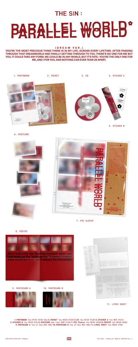 ENHYPEN THE SIN PARALLEL WORLD DREAM main album reference