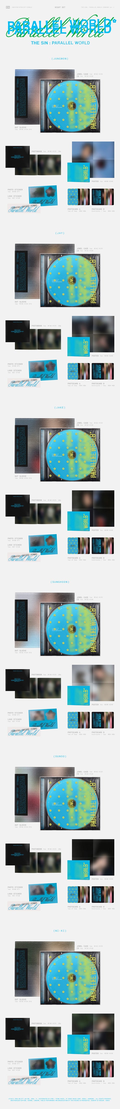 ENHYPEN THE SIN PARALLEL WORLD NIGHT ENGENE versions reference