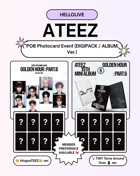 [11/12 HELLOLIVE LUCKY DRAW EVENT] ATEEZ - [GOLDEN HOUR : Part.6] ALBUM / DIGIPACK (PRE-ORDER)