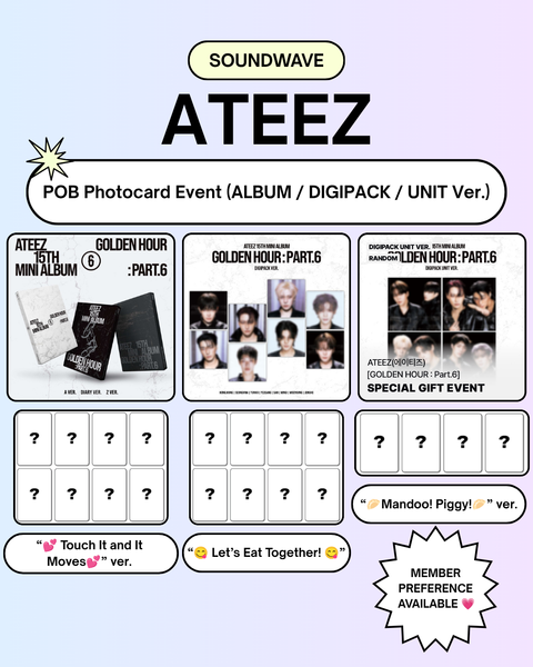 [11/12 SOUNDWAVE LUCKY DRAW EVENT] ATEEZ - [GOLDEN HOUR : Part.6] ALBUM / DIGIPACK / UNIT (PRE-ORDER)