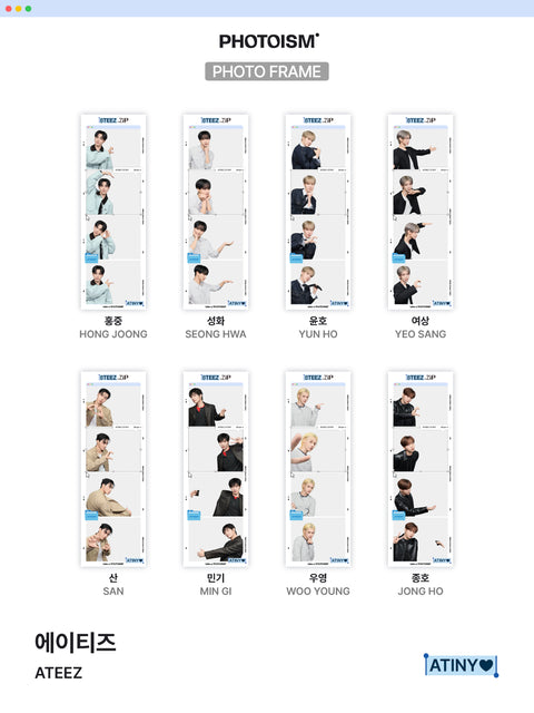 [11/09 PHOTOISM X ATEEZ 8TEEZ.ZIP] ARTIST FRAME & SNAPISM - 8TH DEBUT ANNIVERSARY (PRE-ORDER)