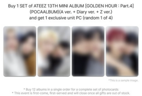 [02/10 MAKESTAR LUCKY DRAW EVENT] ATEEZ - 13TH MINI ALBUM [GOLDEN HOUR : Part.4] (POCA ALBUM ver.) (PRE-ORDER)