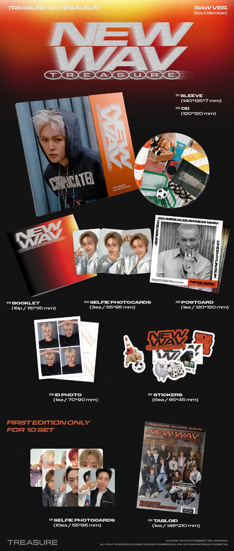 [06/12 SOUNDWAVE 1:1 VIDEO CALL EVENT] TREASURE – 4TH MINI ALBUM [NEW WAV] (RAW VER.) (PRE-ORDER)